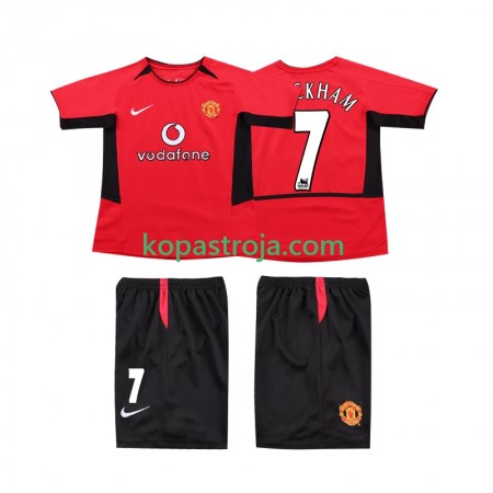 Billiga Fotbollströjor Manchester United BECKHAM 7 2004 Retro Barn Hemma tröja 2002 Kortärmad